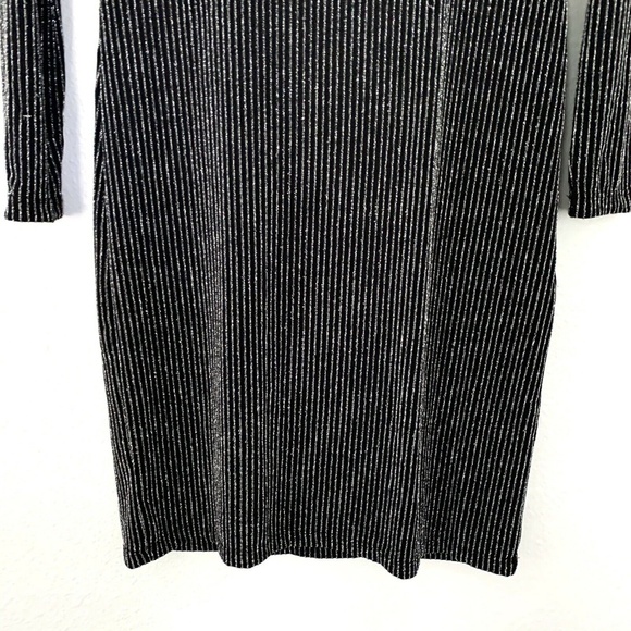 Michael Kors Black Metallic Stripe Cowl Back Dress - Picture 6 of 9